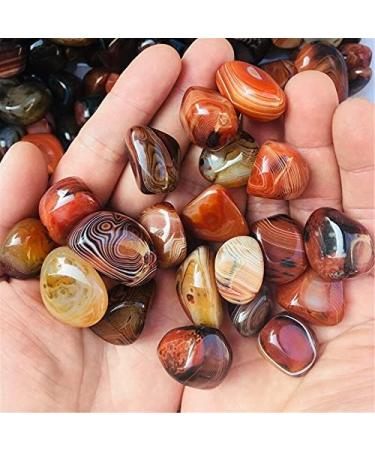 LVYAN Natural Banded Agate Stone Madagascar Good Luck Raw Gemstone Body Heathy Specimen Beautiful Collection Gift Dark Khaki L - Buy Online on GoSupps.com