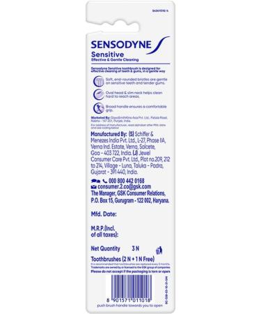 Sensodyne T/Brush Sensitive Soft Pack of 3 Assorted 3 count (Pack of 1) - Buy Online on GoSupps.com