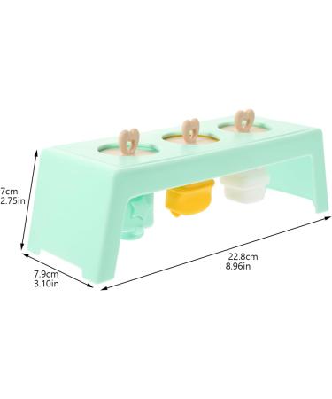 Zerodeko Popsicles Molds Household Practical Release Pops Cartoon Ice Lollipops DIY Easy Lovely Reusable Popsicle Silicone Molds 22.8X7.9CM Green - Buy Online on GoSupps.com