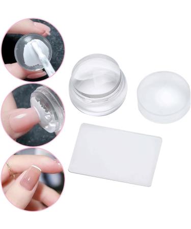 Silicone Jelly Nail Stamper Set - Clear Transparent Nail Art with Scraper | International Shipping - Buy Online on GoSupps.com