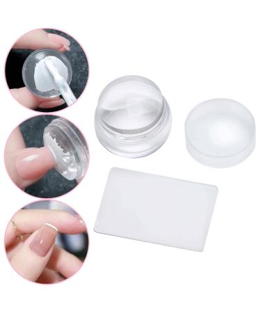 Tixiyu Clear Silicone Jelly Stamper - Nail Art Stamp Set with Lid & Schaber | Transparent Stamping Tools for Professionals - Buy Online on GoSupps.com