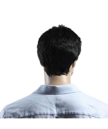 Buy Men's Black Cosplay Wig - Short Curly Anime Bob for Parties | High-Quality Human Hair - Buy Online on GoSupps.com