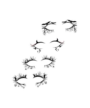 Abaodam 8 Pairs halloween eyeliner stickers prom props halloween party decoration props Eyelash Tapes spider