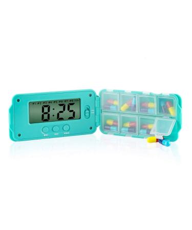 Tabtime Super 8 Daily Pill Reminder with Timer Pill Organiser for Setting Alarms and Taking Medicine Tablet Dispenser for Individuals with Parkinson's & Alzheimer's