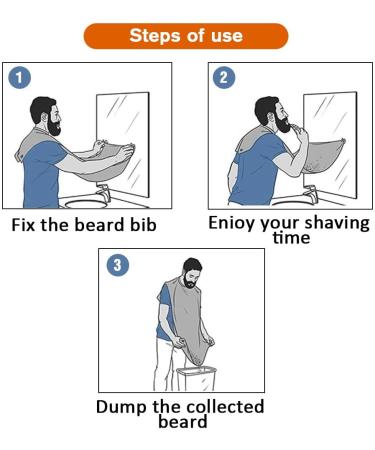 Leaflai Beard Apron - Waterproof Beard Bib with Suction Cups | Ultimate Beard Care Gift for Men in White - Buy Online on GoSupps.com