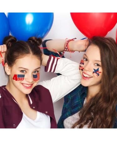 American Flag Patriotic Facial Tattoo Stickers - 10 Piece Set for Independence Day & Labor Day Celebrations - Buy Online on GoSupps.com
