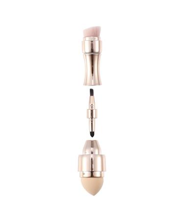 VOCOSTE 4 in 1 Portable Makeup Brush Set | Gold Tone Foundation Lip Eyeshadow & Blush Brushes | Ideal for Travel - Buy Online on GoSupps.com