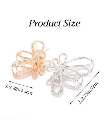 Brinie Silver Metal Hair Claw Clips for Women and Girls - Pack of 2 | Small Jumbo Shark Hair Clip for Styling - Hair Accessories - Buy Online on GoSupps.com