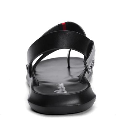 Men's Cowhide Orthotic Bunion Correction Sandals - Open Toe Clip Toe Flip Flops in Black - Buy Online on GoSupps.com