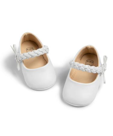 CENCIRILY Baby Girl Mary Jane Shoes Anti-Slip First Walking Bowknot Soft Sole Princess Wedding Dress Flats for 0-18 Month 0-6 Months A05 White - Buy Online on GoSupps.com