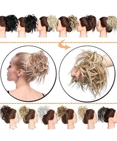 SEGO Curly Hairpiece Tie - Natural 45G Coffee Brown & Blonde Hair Bun Extension | Updo Hairband - Buy Online on GoSupps.com