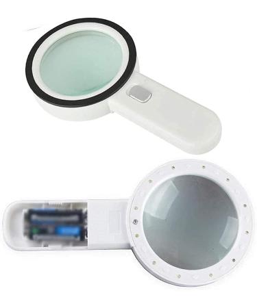 Magnifying Glass Magnifier with 12 LED Lamps Vision Aid Handheld Magnifying Glass 30X HD Lens Practical High for Power Antique Identification Magnifier - Buy Online on GoSupps.com