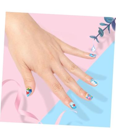 minkissy 2 Sets Children's Nail Art Toys Glitter Nail Polish Kids Fake Nails Children Nail Art Kit Toy Nail Art Kit for Girl Makeup Toys Toddler Make up Nail Stickers - Buy Online on GoSupps.com