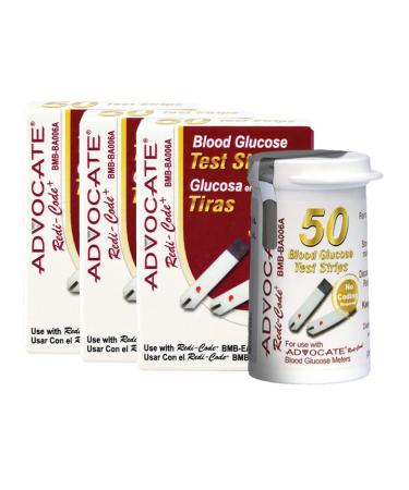 Advocate Test Strips for Diabetes Value Pack | Diabetic Test Strips for Blood Sugar Monitor | at Home Self Glucose Testing (Pack of 3) 50 Count (Pack of 3)