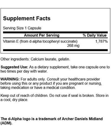 Swanson Natural Dry Vitamin E 400 IU Capsules - 250 Count - Buy Online on GoSupps.com