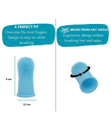 Pack of 4 Finger Toothbrushes for Dogs - Dental Care for Small Medium & Large Breeds - Buy Online on GoSupps.com