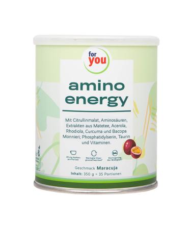 Amino Energy Maracuja I Pre-Workout-Booster |350g amino acids powder with citrulline malate dextrin l-tyrosine taurine caffeine from mate tea extract |For more energy concentration