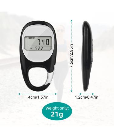 Flintronic 3D Step Counter Pedometer - Accurate Walking Tracker for Seniors & Kids | Calorie Consumption Meter - Black - Buy Online on GoSupps.com