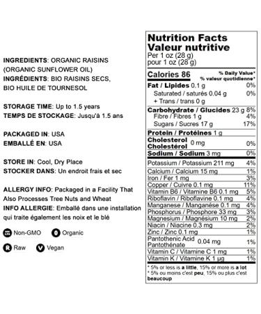 Organic Sun-Dried Turkish Raisins 8 lbs - Non-GMO, Raw, Kosher, Vegan - No Sugar Added - Buy Online on GoSupps.com