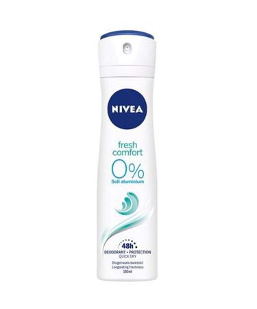 Nivea Fresh Comfort Spray Deodorant 0 % Aluminum Salts -150 ml 1 Count (Pack of 1) Fresh Comfort