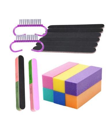 Beavorty 1 Set Nail Block Shiner Mini Nail Brush Buffing Block Nail buffers Nail polishing Block Nail File kit fingernail Buffer Cleaning Tool Cleaning kit Nail Files Manicure 18x4cm