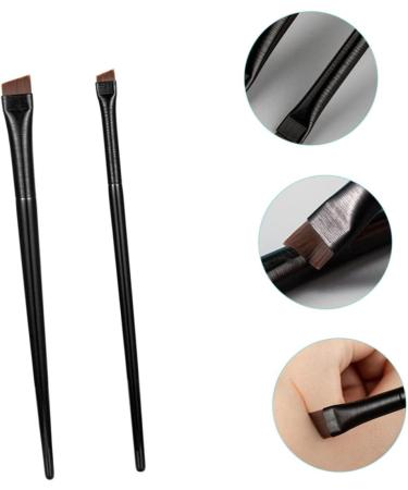 Baluue 12 Sets Eyeliner Brush Makeup Brush Ear Multi-function Eyebrow Brush Wood Black - Buy Online on GoSupps.com