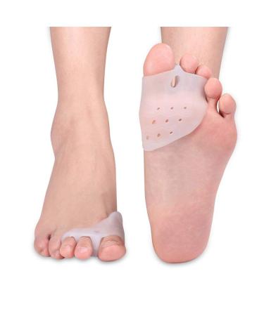 Bunion Corrector Gel Toe Straightener  Toe Separator Silicone Toe Spacer Hallux Valgus Pain Relief with Forefoot Pads Cushion Protector for Yoga Ballet Dancers and Athletes (Forefoot)