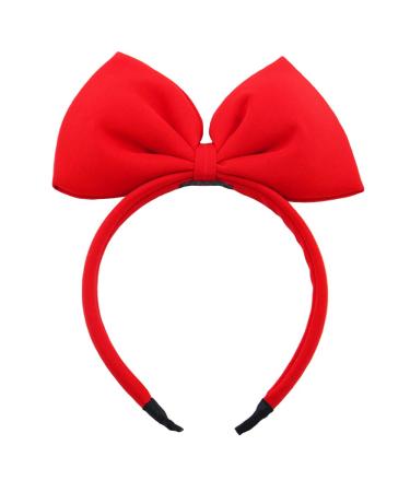 Bow Headband Red Bowknot Headband Christmas Big Bow Hair Hoop Cute Girls Kids Party Decoration Headdress Christmas Cosplay Costume Headwear Halloween Makeup Handmade Headpiece Hair Band Elastic Hair Accessories New Red