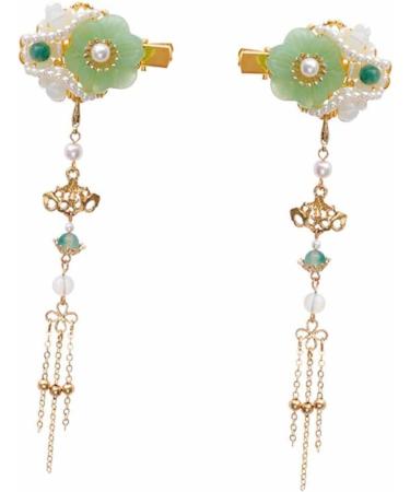 MAGICLULU 2 Pairs Tassel Hair Clip Chinese Hair Barrettes Hanfu Hair Accessories Clips for Hair Accessories Chinese Jade Hair Accessories Chinese Wedding Hair Clip Miss Hairpin Pearl China - Buy Online on GoSupps.com