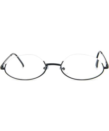 KoKoBin Half Moon Reading Glasses - Slim Metal Frame Spring Hinges Black - 1.5 Diopters for Men & Women | International Shipping Available - Buy Online on GoSupps.com