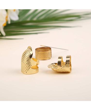 Adjustable Metal Bronze Sewing Thimble Set with Finger Protector and Needles - Hand Embroidery Craft Kit - Buy Online on GoSupps.com