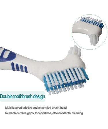 4pcs Denture Cleaning Brush Denture Brush Double-Sided Denture Cleaner with Ergonomic Handle Fashion - Buy Online on GoSupps.com