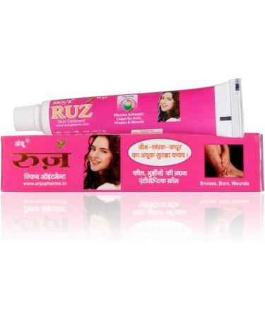 ANJU RUZ Skin Ointment 20g - Ayurvedic Medicine with Neem, Camphor, Sulphur for Skin Infection, Acne, Rashes - Buy Online on GoSupps.com