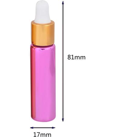 Tianzd 6 Pack 10ml Chrome Pink Glass Pipette Bottles - Essential Oil & Perfume Containers with Gold Screw Cap - Buy Online on GoSupps.com