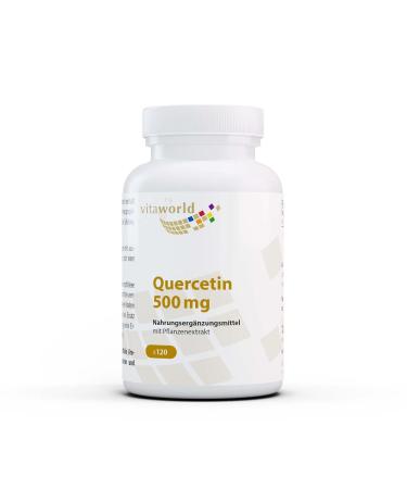 Vita World Quercetin 500 mg 120 Capsules Vegan 100% Natural High Dosage Made in Germany with Analysis Certificate