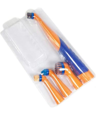 Household Sonic Electric Cleaning Brush Power Scrubber with All Purpose 4 Brush Head Dirt Oil Dust Cleaner (Orange) - Buy Online on GoSupps.com