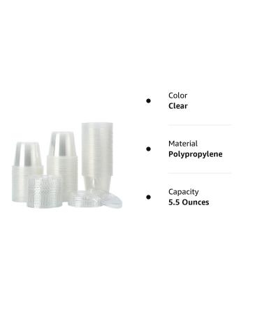 200 Sets 5.5oz Clear Plastic Disposable Portion Cups with Lids - Premium Small Containers for Souffle, Condiments, Jello Shots, Slime & Medicine - Buy Online on GoSupps.com