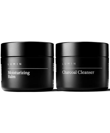 Lumin - Fundamental Duo Set - Skin Care Kit for Men - Charcoal Face Wash and Moisturizer - Cleanse, Protect and Fight Signs of Aging