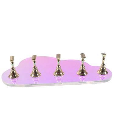 FOMIYES 1 Set Nail Tools Fake Nails Display Holder Nail Stand for Press on Nails Press on Nails Display Holder Press on Nails Stand with Base Nail Display Stand Acrylic Aurora Symphony
