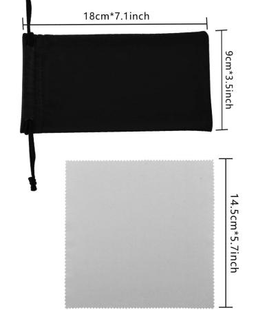 EKdirect 10-Piece Microfiber Glasses & Sunglasses Bags Set with 10 Microfiber Cloths - Durable & Soft for International Shipping - Buy Online on GoSupps.com