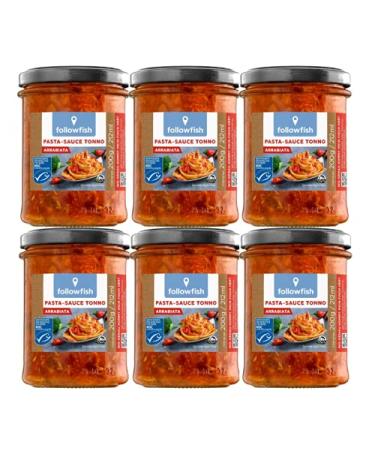 followfish MSC Pasta Sauce Tonno Arrabiata pack of 6 (6 x 200g) 200 g (pack of 6)