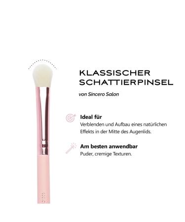 Sincero Salon Flat Eyeshadow Brush - Rose Gold Professional Makeup Brush for Cream & Liquid Eyeshadow | Vegan Bristles & Cruelty-Free Classic Shading Tool - Buy Online on GoSupps.com