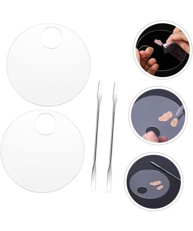 NOLITOY 2 Sets Watercolor Pigment Tray - Round Makeup & Serving Tray with Spatula for Cosmetic & Nail Art | Liquid Color Mixing for Acrylic Painting - Buy Online on GoSupps.com