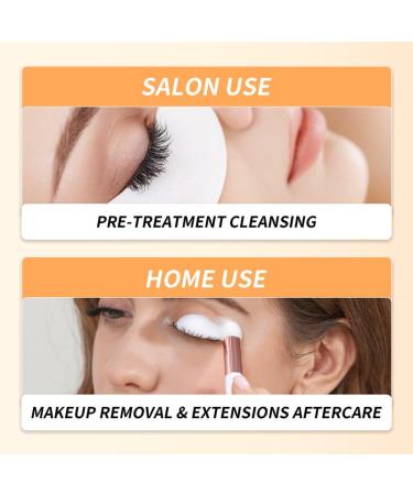 Eyelash Extension Cleanser - BREYLEE Lash Shampoo for Extensions & Lash Care Kit with Rinse Bottle Brush & Pad | Professional & At-Home Use - Buy Online on GoSupps.com