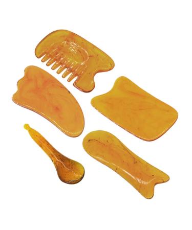 Exceart 1 sentence 5st Guasha trigger spa acupuncture-scrub-chinese massage device Schaben tool facial tools gua Sha-horn for eyes head scratch plate tablets scratch jade picture 4