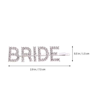 Minkissy Rhinestone Letter Bobby Pins - 2pcs Wedding Crystal Hair Barrettes (Silver) - Buy Online on GoSupps.com