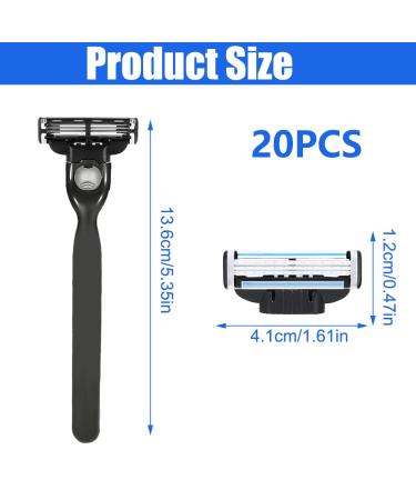 Buy Abiemuce Mach3 Razor Blades - 20pcs Set with Knife Holder | Premium Men's Razor Blades for a Smooth Shave - Buy Online on GoSupps.com