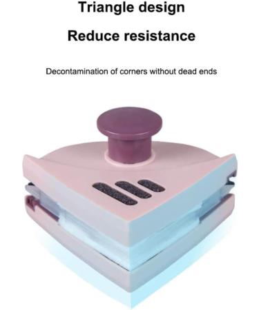 Double Sided Magnetic Glass Cleaning Brush Household Ultra-Strong Window Cleaner with Replaceable Sponge Anti-Falling Rope Glass Thickness 5-25Mm Dark Blue Colour:Pink - Buy Online on GoSupps.com