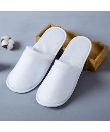 Holdfiturn 20 Pairs Disposable Slippers Closed Toe Fabric Spa Slippers White Unisex Spa Hotel Guest Slippers for Home Party Travel - Buy Online on GoSupps.com