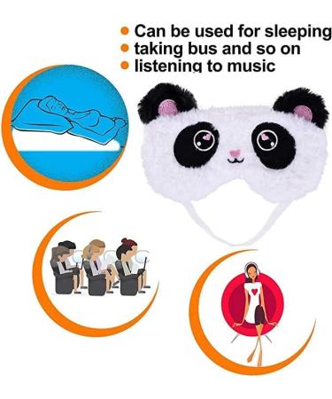 BE Cute Plush Sleep Mask - Adorable Cat Panda & Bunny Blindfold Eye Cover for Kids & Women - Perfect Gift - Buy Online on GoSupps.com